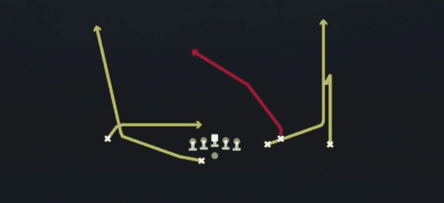 Play diagram for Verticals from Shotgun Box Offset Wk in Madden 27