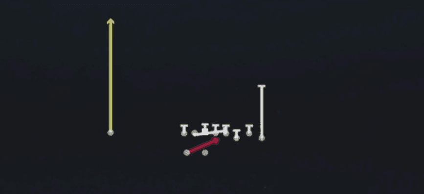 Play diagram for HB Base from Shotgun Bunch in Madden 27