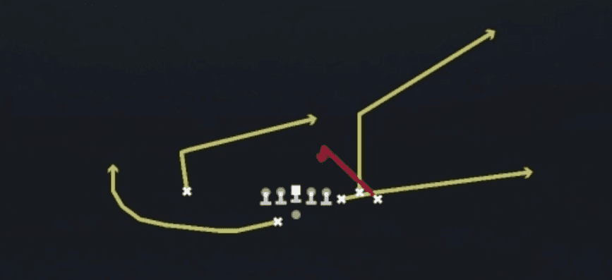 Play diagram for Z Spot from Shotgun Bunch Offset Close in Madden 27