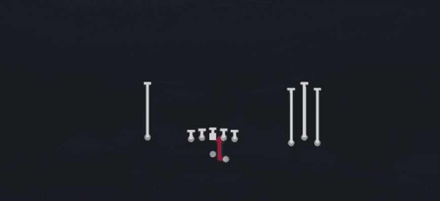 Play diagram for Duo from Shotgun Bunch Open Offset in Madden 27