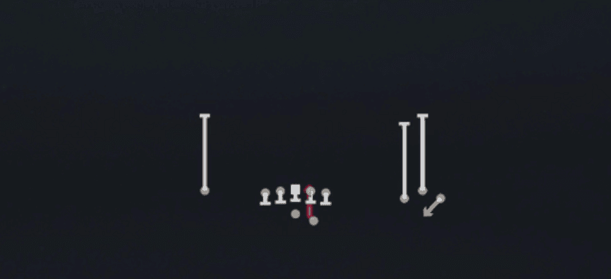 Play diagram for HB Draw from Shotgun Bunch Open Offset in Madden 27