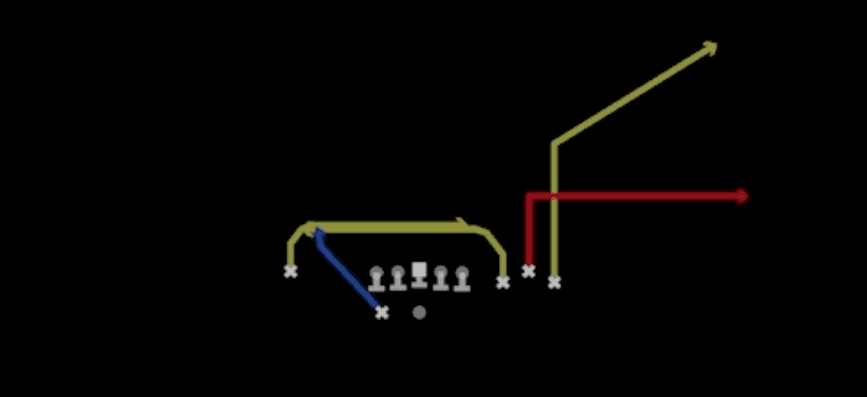 Play diagram for Mesh Slot Out from Shotgun Bunch Spread Nasty in Madden 27