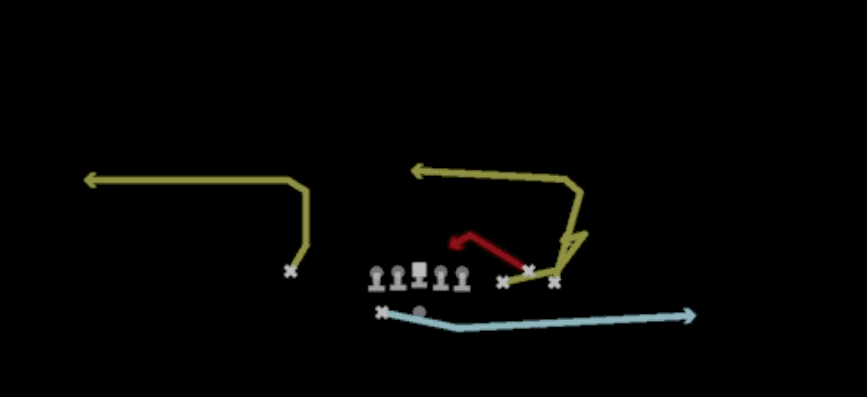 Play diagram for Orbit Bunch Salem from Shotgun Bunch Spread Nasty in Madden 27