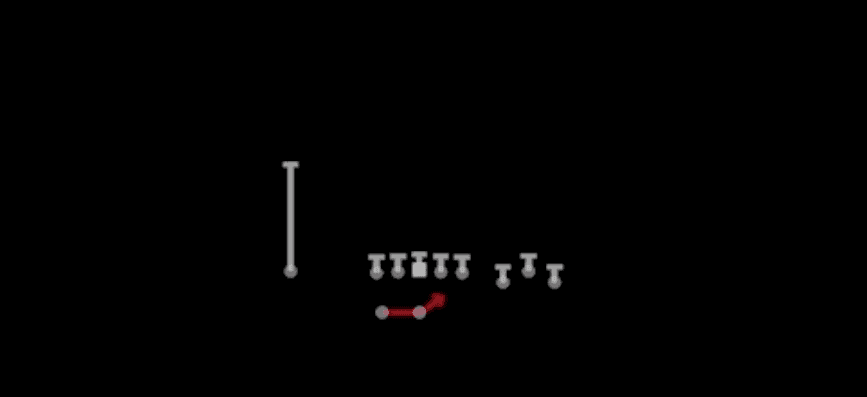 Play diagram for Outside Zone from Shotgun Bunch Spread Nasty in Madden 27