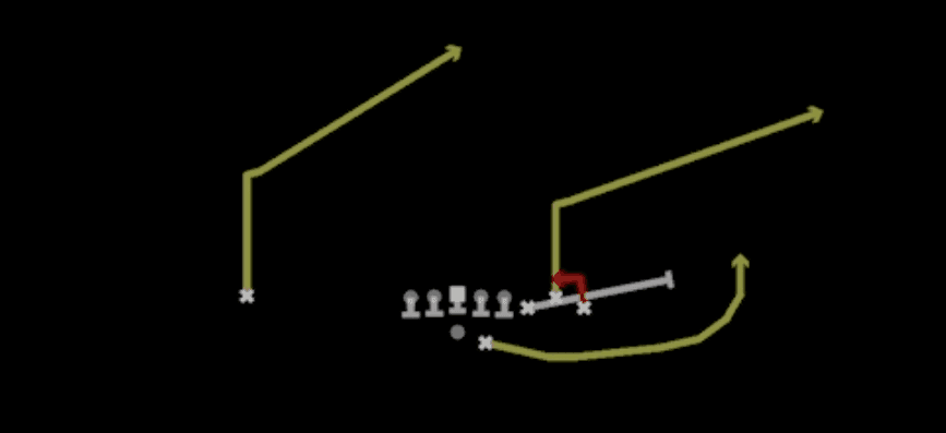 Play diagram for Lead Swing Spot from Shotgun Bunch Str Offset in Madden 27