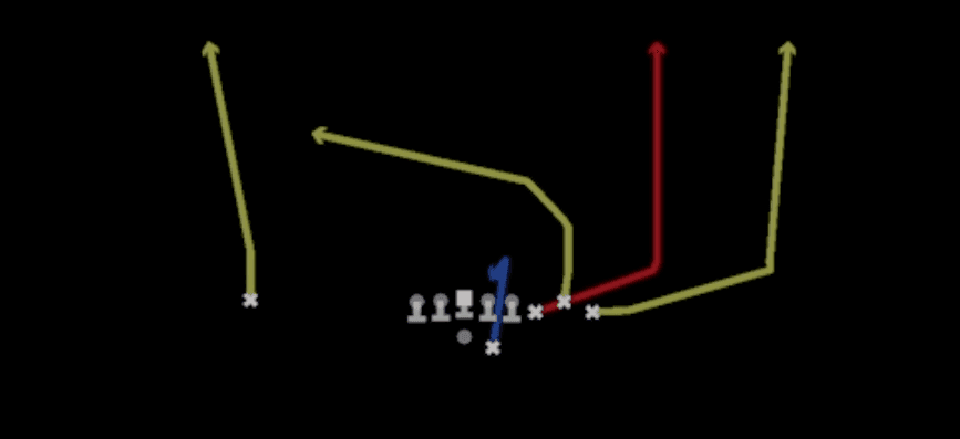 Play diagram for Seattle from Shotgun Bunch Str Offset in Madden 27