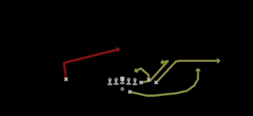 Play diagram for Slant Spacing from Shotgun Bunch Str Offset in Madden 27