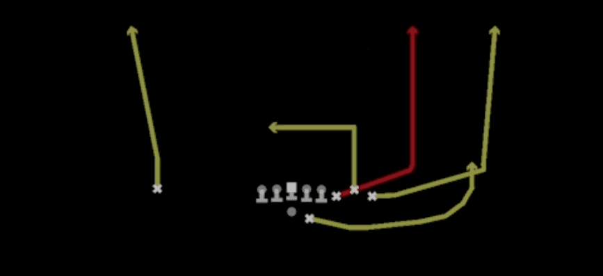Play diagram for Verts Dig from Shotgun Bunch Str Offset in Madden 27