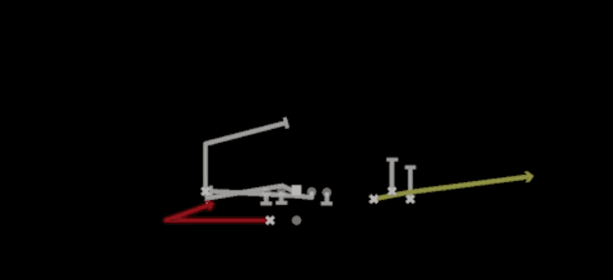 Play diagram for HB Angle Screen from Shotgun Bunch Wide Nasty in Madden 27
