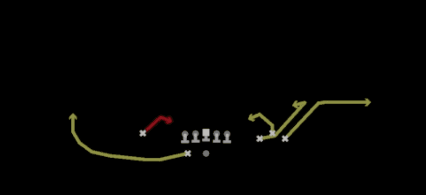 Play diagram for Spacing Switch from Shotgun Bunch Wide Nasty in Madden 27