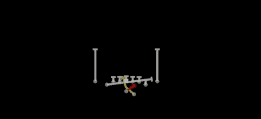 Play diagram for Lead Read Option from Shotgun Deuce Close in Madden 27