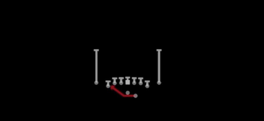 Play diagram for Outside Zone from Shotgun Deuce Close in Madden 27