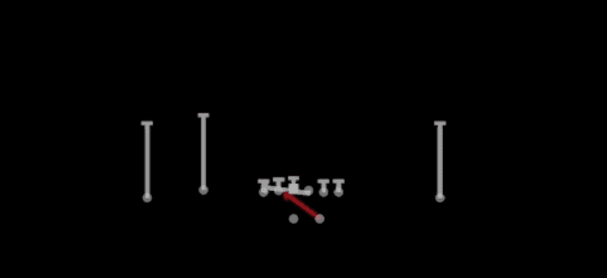 Play diagram for 45 Quick Base from Shotgun Doubles Flex in Madden 27