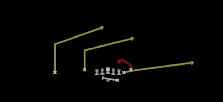 Play diagram for PA Snag from Shotgun Doubles Flex Y Off Close in Madden 27