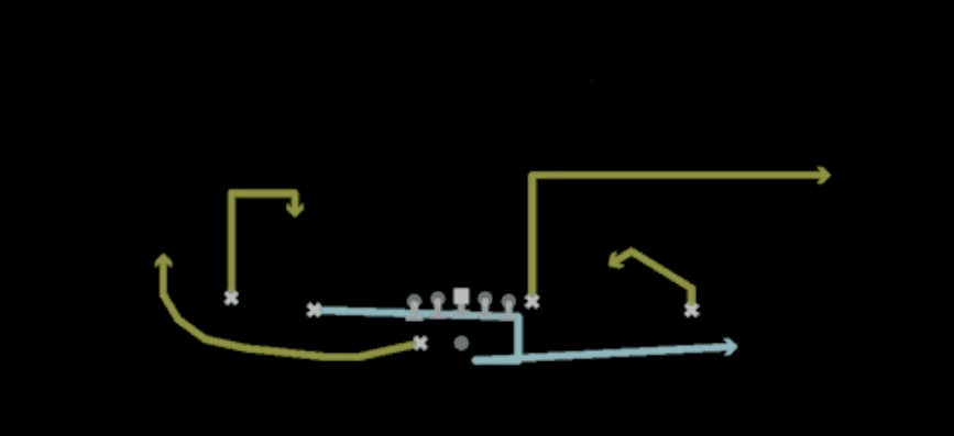 Play diagram for Boomerang Slot Swing from Shotgun Doubles HB Wk in Madden 27