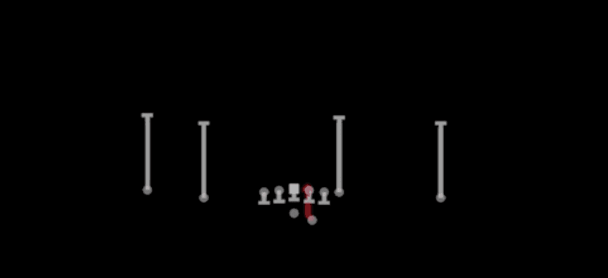 Play diagram for HB Draw from Shotgun Doubles Offset in Madden 27