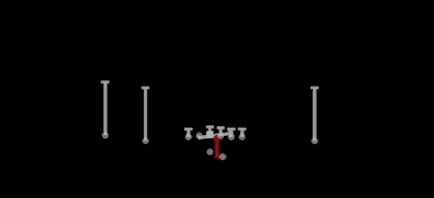 Play diagram for HB Punch from Shotgun Doubles Offset in Madden 27