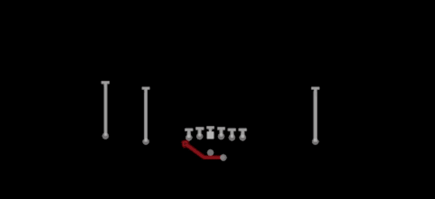 Play diagram for Outside Zone from Shotgun Doubles Offset in Madden 27