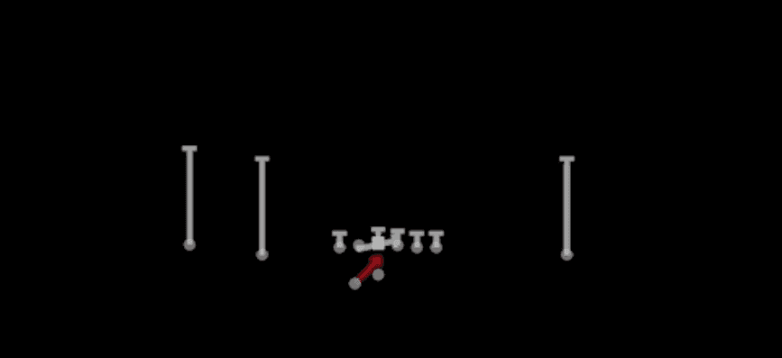 Play diagram for 0 1 Trap from Shotgun Doubles Offset Wk in Madden 27