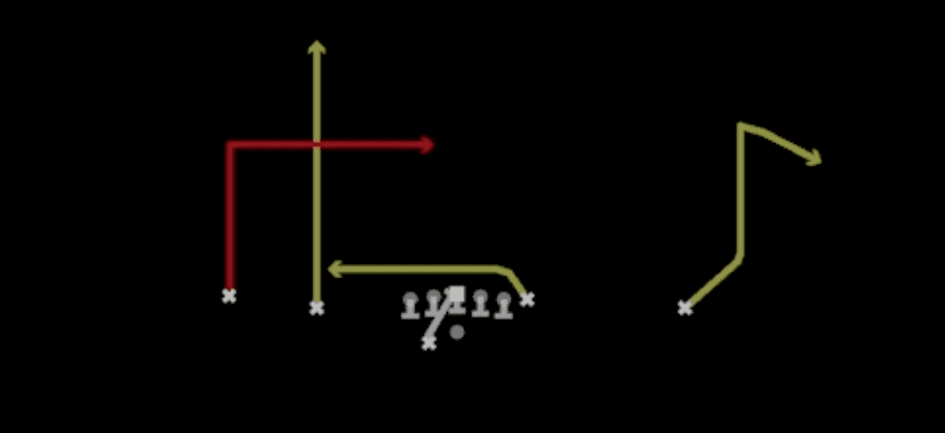 Play diagram for PA Dagger from Shotgun Doubles Offset Wk in Madden 27