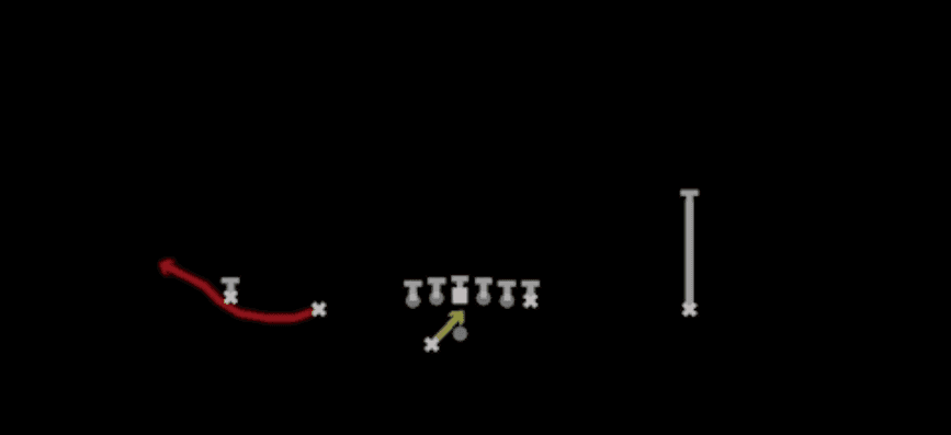 Play diagram for RPO Alert Bubble from Shotgun Doubles Offset Wk in Madden 27