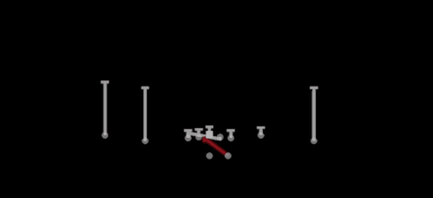 Play diagram for HB Quick Base from Shotgun Doubles Y-Flex in Madden 27