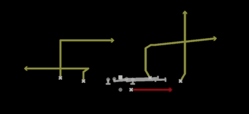 Play diagram for HB Slip Screen from Shotgun Doubles Y-Flex in Madden 27