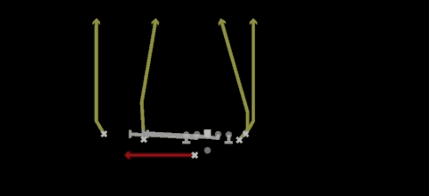 Play diagram for HB Slip Screen from Shotgun Doubles Y Off Nasty in Madden 27