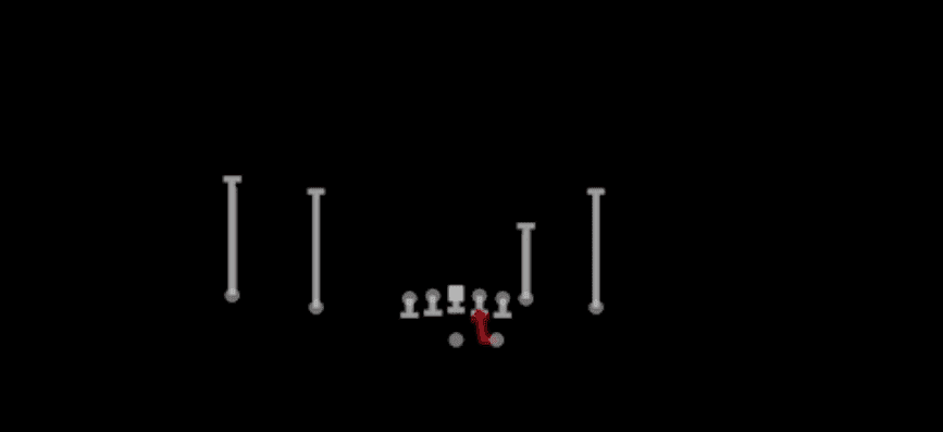 Play diagram for HB Draw from Shotgun Doubles Z Close in Madden 27