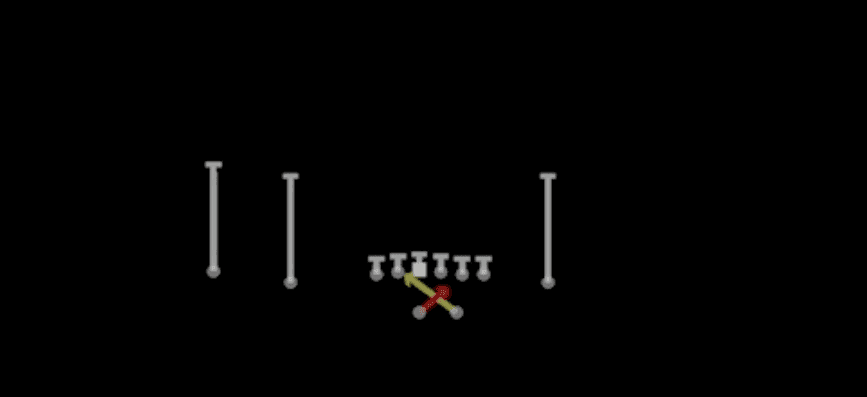 Play diagram for Read Option from Shotgun Doubles Z Close in Madden 27