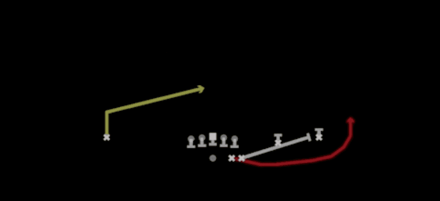 Play diagram for HB Swing from Shotgun Duo Slot Open in Madden 27