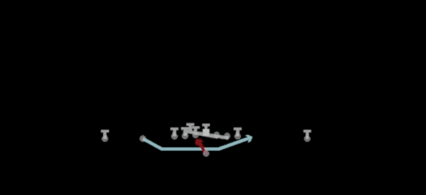 Play diagram for Jet QB Counter from Shotgun Empty Ace in Madden 27