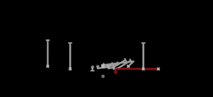 Play diagram for WR Mid Screen from Shotgun Empty Base in Madden 27