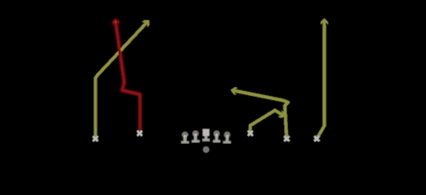 Play diagram for Corner Up from Shotgun Empty Base Flex in Madden 27
