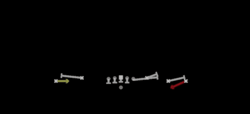 Play diagram for WR Screen from Shotgun Empty Base Flex in Madden 27