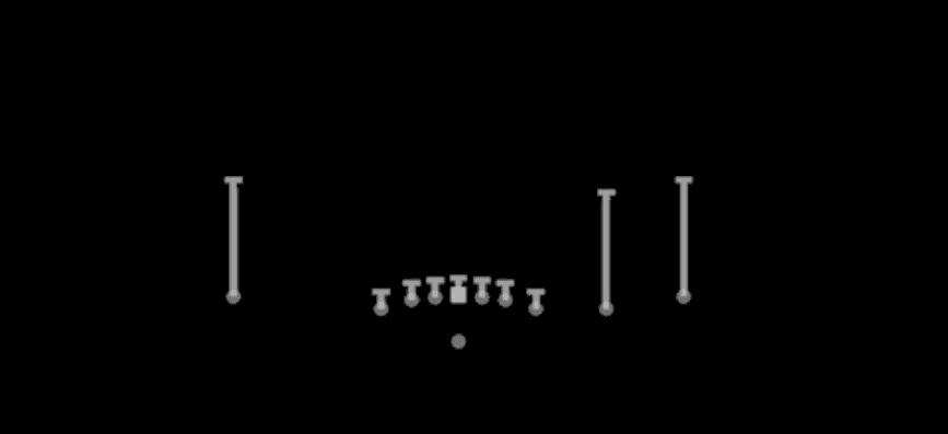 Play diagram for QB Zone from Shotgun Empty Chips in Madden 27