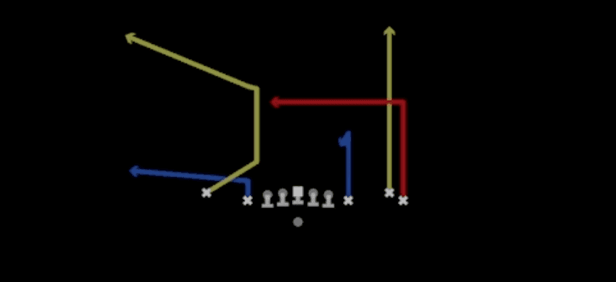 Play diagram for Dagger from Shotgun Empty Chips Tight in Madden 27