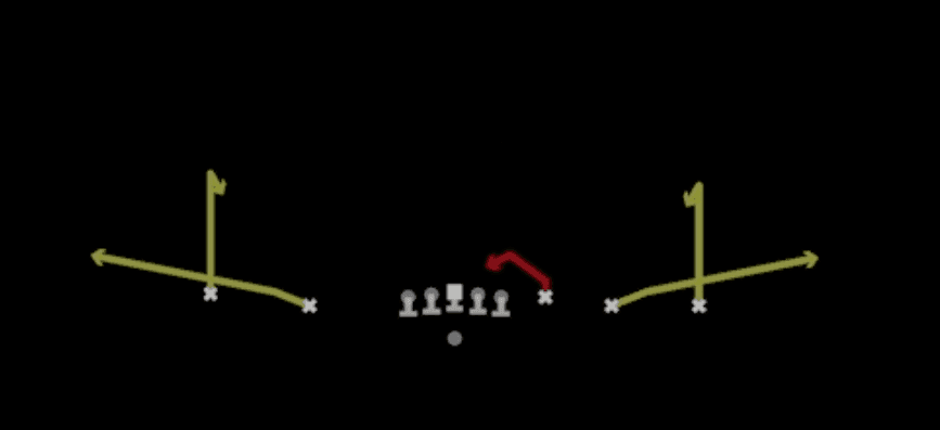 Play diagram for Curl Flats from Shotgun Empty HB Wide in Madden 27