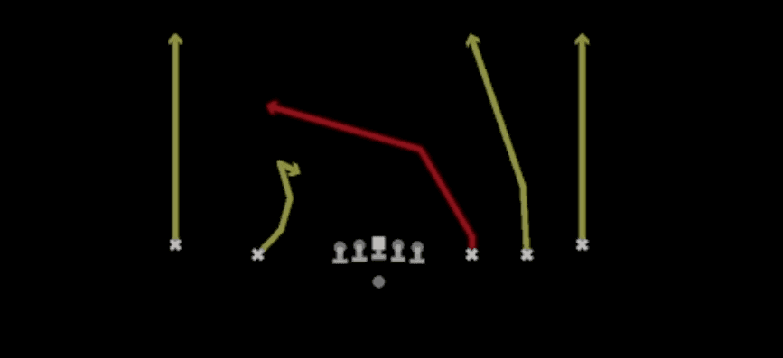 Play diagram for Verticals from Shotgun Empty Steeler in Madden 27