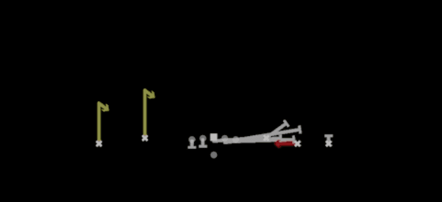 Play diagram for Jailbreak Slot Screen from Shotgun Empty Trips Speed in Madden 27