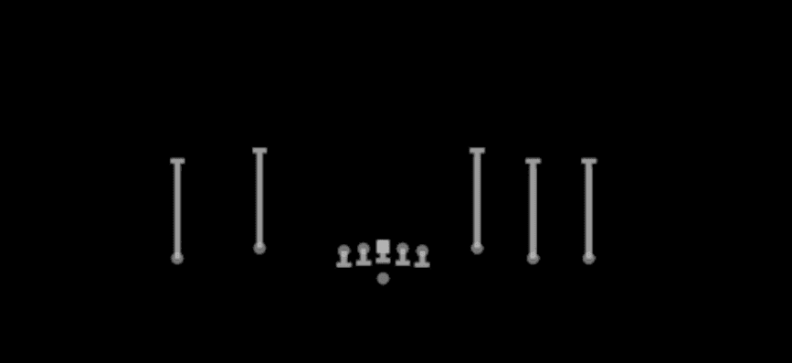 Play diagram for QB Draw from Shotgun Empty Trips Speed in Madden 27