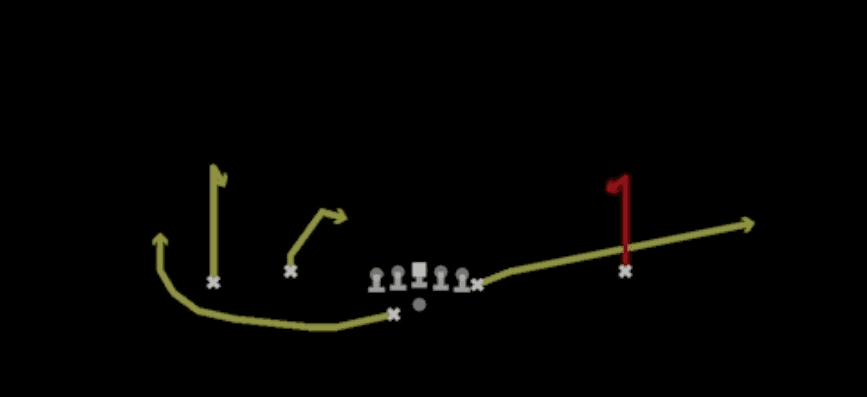 Play diagram for Curls from Shotgun Flex Y Off Wk in Madden 27