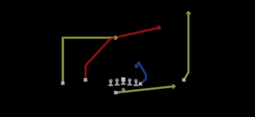 Play diagram for PA Go Slot Cross from Shotgun Flex Y Off Wk in Madden 27