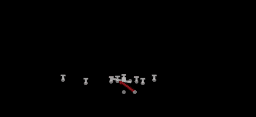 Play diagram for HB Quick Base from Shotgun Gadget Backfield in Madden 27