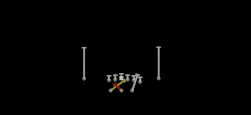 Play diagram for Read Option from Shotgun Gadget Package in Madden 27