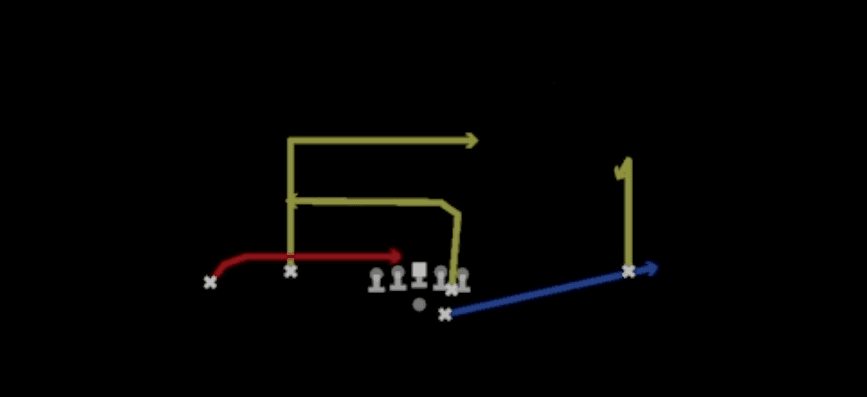 Play diagram for Drive from Shotgun Normal Flex Wing in Madden 27