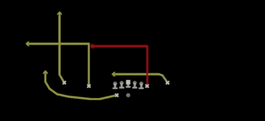 Play diagram for Flood Z Drive from Shotgun Normal Off Close Wk in Madden 27