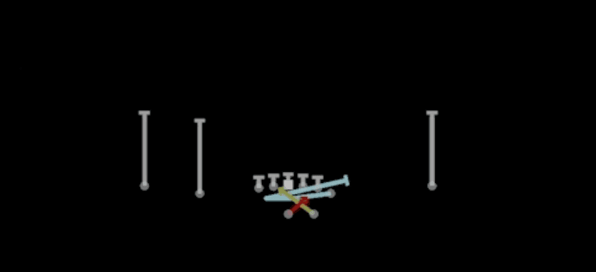Play diagram for Mtn Y Lead Read Option from Shotgun Normal Y Off in Madden 27