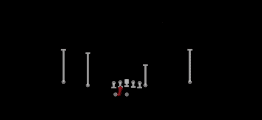 Play diagram for HB Draw from Shotgun Normal Y Off Wk in Madden 27