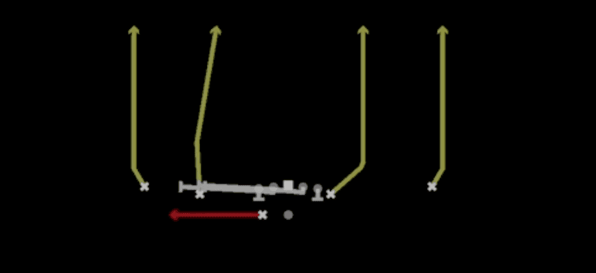 Play diagram for HB Slip Screen from Shotgun Normal Y Off Wk in Madden 27
